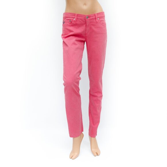 AG Adriano Goldschmied The Stilt Pink Sateen Pants 28x31 - Picture 1 of 7